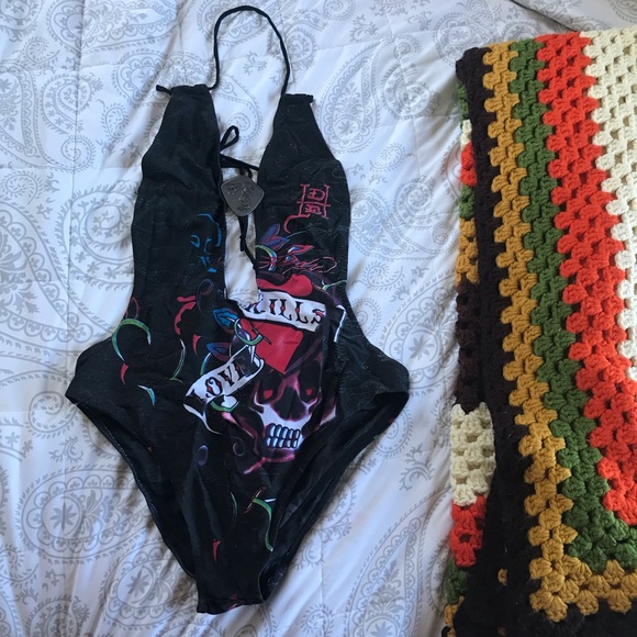 Ed Hardy Other - Ed hardy love kills swimsuit NWT